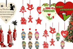 Karácsonyfadísz Szett 66db Karácsonyi Fa Díszek Fa Filc Grinch