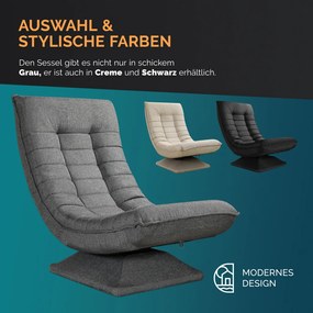 Relaxációs fotel, szövet, szürke