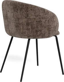 MAZZONI EXPORT CLARA Tompa Barna (Juto 24 szövet)/fekete lábak - MODERN KÁRPITOZOTT KAGYLÓSZÉK LOFT STÍLUSÚ NAPPALIBA/ÉTKEZŐBE/IRODÁBA