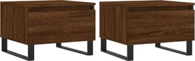vidaXL 2 db barna tölgyszínű szerelt fa dohányzóasztal 50 x 46 x 35 cm