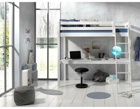 Fehér magasított borovi fenyő gyerekágy 140x200 cm PINO – Vipack