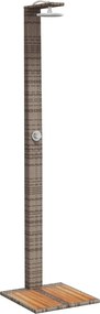 vidaXL szürke polyrattan és akácfa kültéri zuhanyzó 50 x 55 x 224 cm
