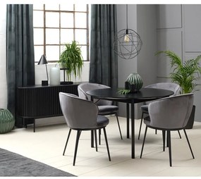 Fekete alacsony komód tolóajtóval, tölgyfa dekorral 73x160 cm Siena – Unique Furniture