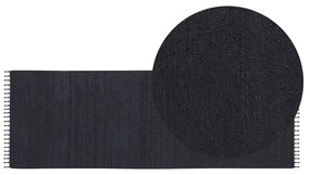 Fekete juta futószőnyeg 80 x 300 cm SINANKOY Beliani