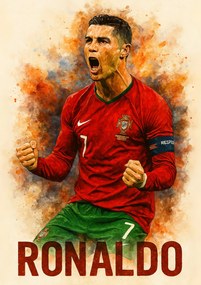 Poszter 50x70 cm focista Cristiano Ronaldo PortugĂĄlia CR7