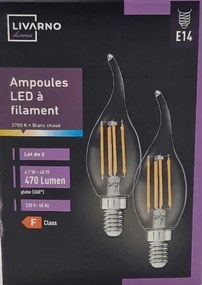 Livarno home Filament Led izzók Széllökés E14 4,7W, 2 db-os szett