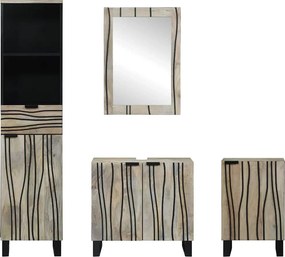 Fürdőszoba bútor szett fiókkal 4 pcs Walnut barna Faanyag