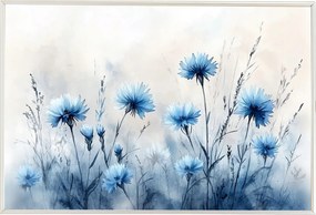 Poszter Keret Alumínium Természet Kert Mező Virágok Búzavirág Kukorica 60x40