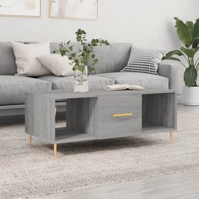 Szürke sonoma színű szerelt fa dohányzóasztal 102 x 50 x 40 cm