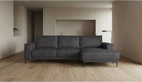 Antracitszürke bőrutánzat sarokkanapé (jobb oldali) Copenhagen – Scandic