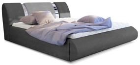 Franciaágy 140 cm Fabio (sötétszürke + világosszürke) (ágyráccsal és tárolóhellyel). Akció -16%. 1041648