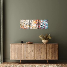 Kép - Mozaik absztrakció (órával) (90x30 cm)