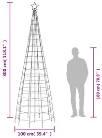 kék LED karácsonyfa tüskékkel 570 LED 300 cm