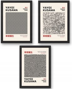 Yayoi Kusama három darabos poszter szett A4-es méret