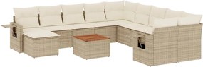 vidaXL 12 részes bézs polyrattan kerti ülőgarnitúra párnákkal