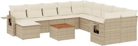 vidaXL 12 részes bézs polyrattan kerti ülőgarnitúra párnákkal
