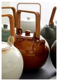 Borostyán színű kerámia teáskanna szűrővel 1,2 l Gastro Amber – Bitz