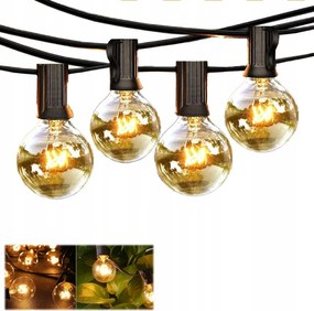 Kerti Fényfüzér 3M 10 Izzós Kültéri Kerti Lámpa