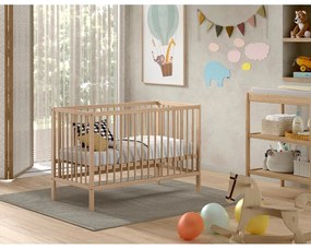 Natúr színű borovi fenyő babaágy 60x120 cm DINO – Vipack