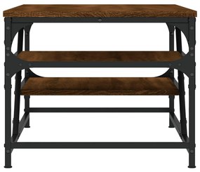Barna tölgyszínű szerelt fa dohányzóasztal 100 x 49 x 40 cm