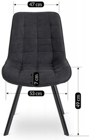 Fekete Szövet Étkezőszék RICK 2