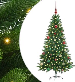 vidaXL Karácsonyfa 150 LED-del állvánnyal Zöld 150 cm PE