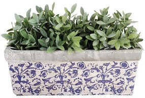 Mediterrán stílusú kerámia virágláda, 39 x 15 cm, kültéri és beltéri dekorációs kiegészítő