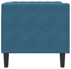 kék bársony Chesterfield kanapéfotel