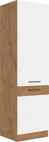 Magas szekrény, lancelot tölgy/ fehér extra magas fényű HG , VEGA 60 DK-210 2F