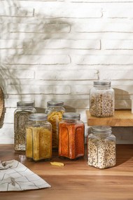 6 részes üveg tárolóedény készlet vegyes méretekben