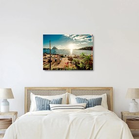 Üveg kép - Strand emberekkel (70x50 cm)