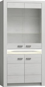 Vitrines szekrény, kőris fehér, INFINITY I-03