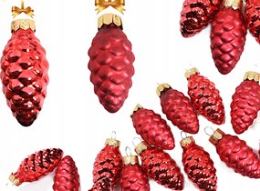 Üveg Bomba Toboz Bomba 6cm 12db Piros