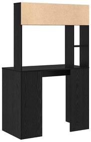 Asztal polcokkal tárolóval Musta tammi 91 x 50 x 149 cm Faanyag