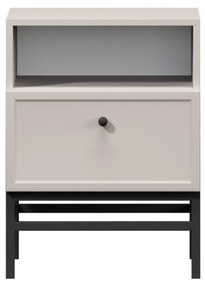 Lorini éjjeliszekrény 45 cm - kasmír / fekete fogantyú / fém lábak
