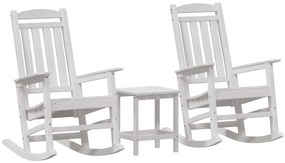 vidaXL Hintaszék 3 pcs Fehér Polietilén