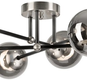 Felületre szerelhető csillár  MALENA 6xE14/5W/230V matt króm/füstös