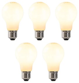 5 db-os készlet, dimmelhető E27-es LED izzók opál üveggel 7W 806 lm 2200K