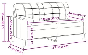 2 személyes rózsaszín bársony kanapé díszpárnákkal 140 cm