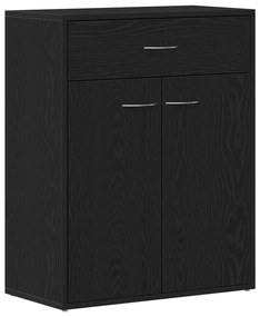 Fekete tölgy oldalszekrény 60x30x75 cm MDF-ből