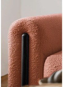 Terrakotta színű buklé kinyitható-tárolóhelyes kanapé 244 cm Arcadova – ELTAP