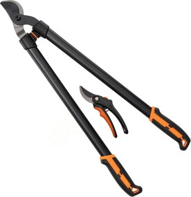 Outsunny 2 részes kerti szerszámkészlet — 69,6 cm ágvágó és metszőolló, puha fogantyú, biztonsági zár, narancssárga | Aosom