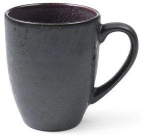 Mensa fekete agyagkerámia bögre lila belső zománccal, 300 ml - Bitz