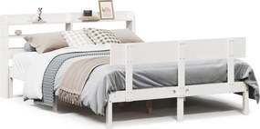 vidaXL fehér tömör fenyőfa ágy matrac nélkül 150 x 200 cm