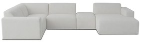 Fehér buklé sarokkanapé (U alakú) Roxy – Scandic