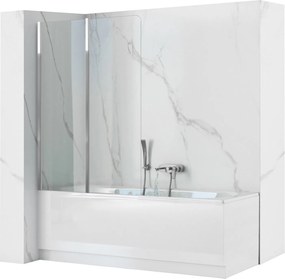 Rea Agat-2, kádparaván, 2 lapos, 100 x 140 cm, króm átlátszó, REA-W0300