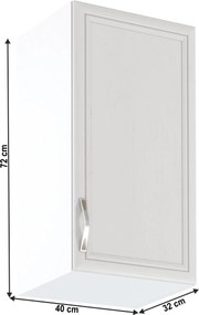 Felsőszekrény G40, jobbos, fehér/sosna Andersen, SICILIA