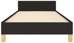 fekete szövet ágykeret matrac nélkül 100x200 cm