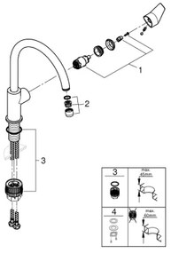 GROHE 31367001 - Mosogató csaptelep BAUEDGE 332 mm fényes króm