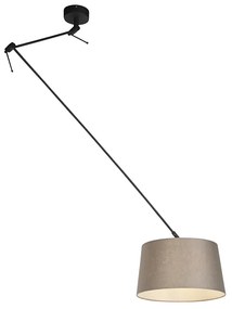 Függőlámpa fekete vászon árnyékolóval, taupe színben, 35 cm - Blitz